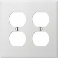 Amerelle PRO 2-Gang Stamped Steel Outlet Wall Plate, Smooth White C981DDW